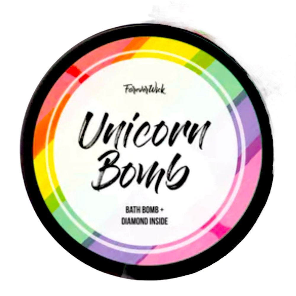 Forever Wick Unicorn Poop Bath Bomb with Genuine Diamond, NEW NIP